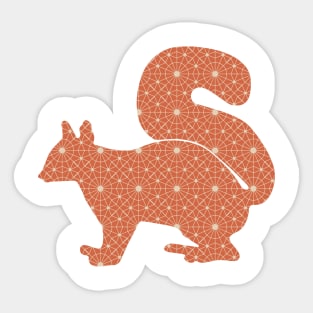 Squirrel Silhouette with Pattern Sticker